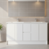 Akala 1500 Vanity WIth Double Bowl Top White