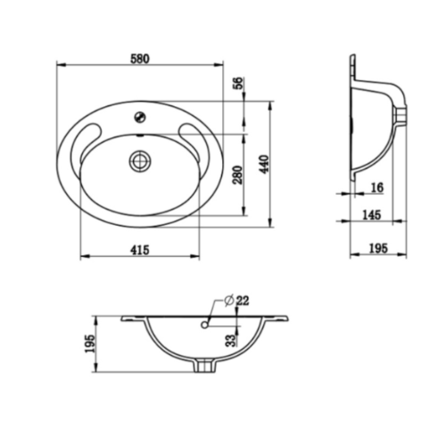 Balun 1TH oval Drop In Basin Dimensions Balun 1TH oval Drop In Basin Dimensions