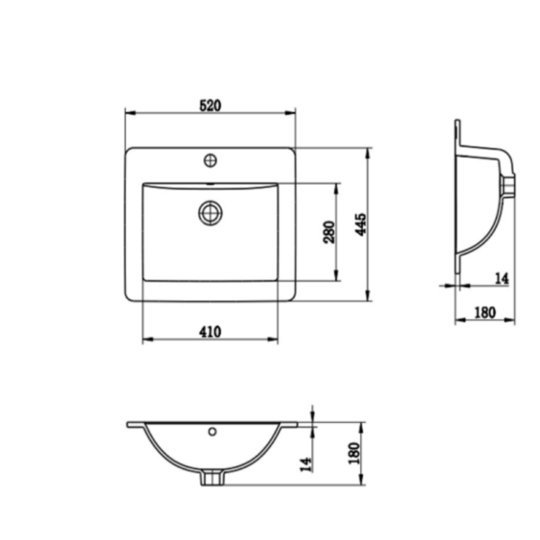 Balun 525 Rectangle Drop In Basin Dimensions Balun 525 Rectangle Drop In Basin Dimensions