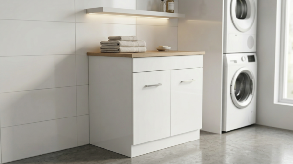 Brighton Laundry White Cabinet and Laminated Top