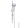 Coen 3 function shower on rail in chrome with slider bracket and soap holder