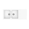 Forio 1160 Quartz Double Bowl Sink With Drainer Matt White