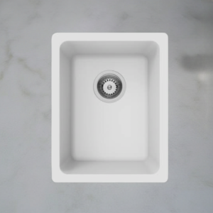 Forio 350 Small Single Bowl Sink Matt White