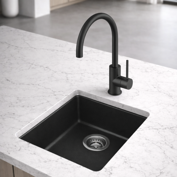 Forio+Quartz+Small+Single+Bowl+Black+Installed+in+Kitchen+Bathroom+Deals Forio+Quartz+Small+Single+Bowl+Black+Installed+in+Kitchen+Bathroom+Deals
