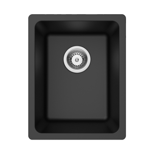 Forio Quartz Small Single Bowl Sink Black Forio Quartz Small Single Bowl Sink Black