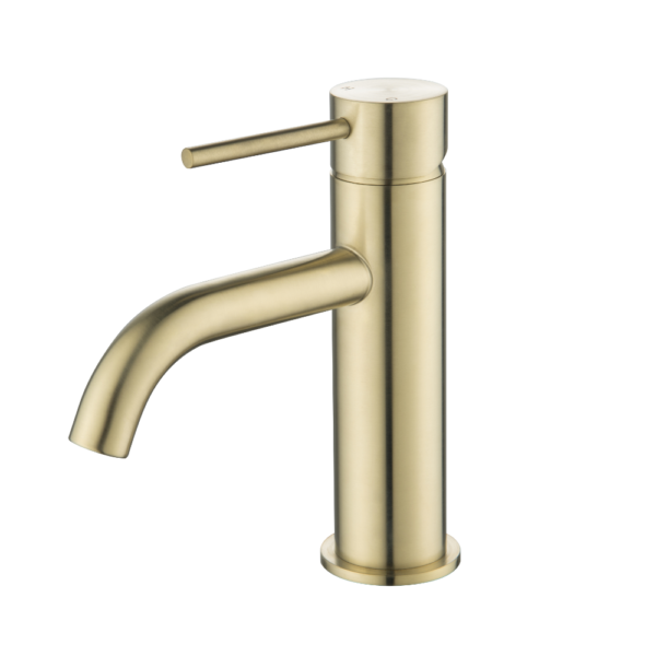 LUCBM-BB Lucito Curved Basin Mixer Brushed Brass Vellano