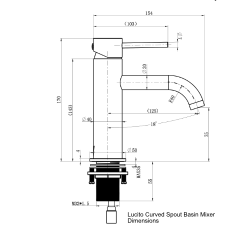 Lucito Curved Spout Basin Mixer Dimensions Bathroom Deals Lucito Curved Spout Basin Mixer Dimensions Bathroom Deals