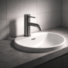 Lucito+Curved+Spout+Basin+Mixer+Gun+Metal+On+A+Basin