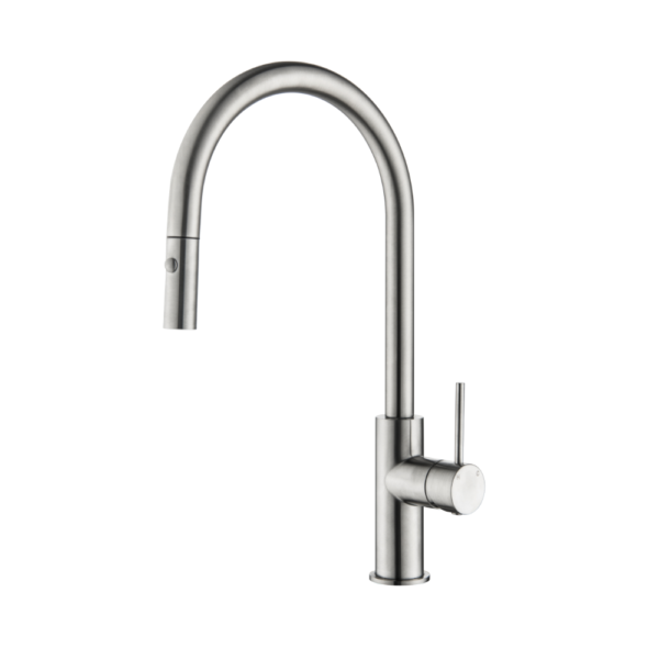 Lucito Gooseneck Pull Out Sink Mixer Brushed Stainless