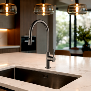 Lucito+Gooseneck+Pull+Out+Sink+Mixer+Gun+Metal+In+Kitchen+Sink+Scene