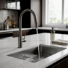 Lucito Gooseneck Pull Out Sink Mixer PVD Gun Metal Finish Kitchen Brisbane