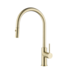 Lucito Gooseneck Pulll Out Spray Sink Mixer Brushed Brass