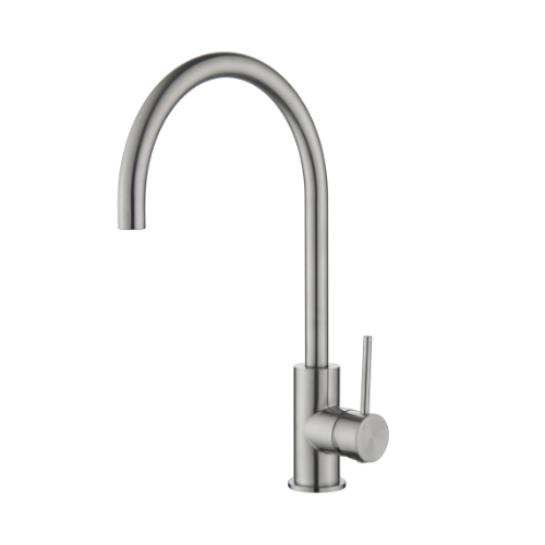 Lucito Gooseneck Sink Mixer Brushed Stainless