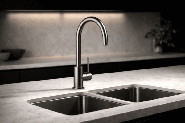 Lucito+Gooseneck+Sink+Mixer+Gun+Metal+In+Kitchen+Island+Setting+Bathroom+Deals