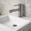 Lucito+Straight+Spout+Basin+Mixer+Gun+Metal+On+A+Above+Counter+Basin