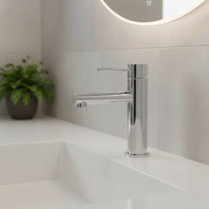 Lucito+Straight+Spout+Basin+Mixer+In+Chrome+On+a+Basin