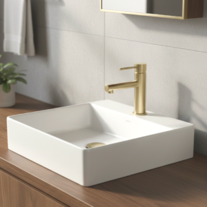 Lucito+Straight+Spout+Basin+Mixer+On+A+White+Above+Counter+Basin+Bathroom+Deals