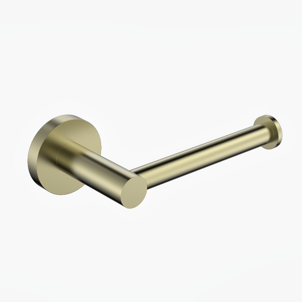 Brushed brass toilet roll holder