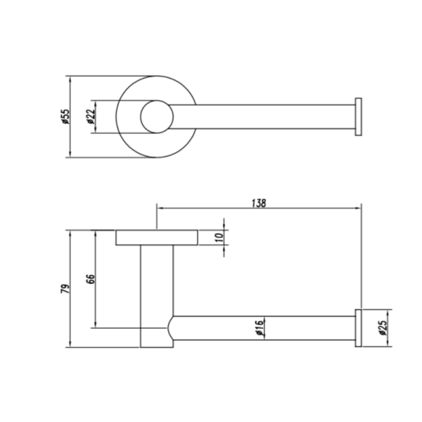 Lucito Toilet Roll Holder Dimensions