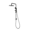Lucito Twin Shower On Rail ABS 250mm Overhead Gun Metal