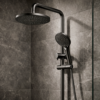 Lucito+Twin+Shower+On+Rail+ABS+250mm+Overhead+in+Gun+Metal+Shower+Image+Bathroom+Deals