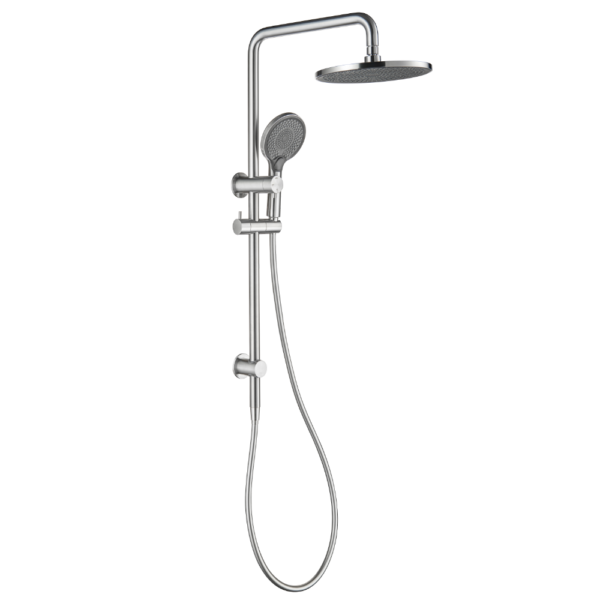 Lucito Twin Shower On Rail ABS 250mm Shower Head Brushed Stainless