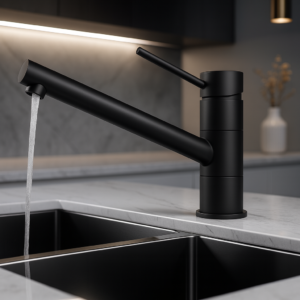 Murcia+Upswept+Sink+Mixer+Black+Lifestlye