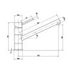Murcia Upswept Sink Mixer Drawing