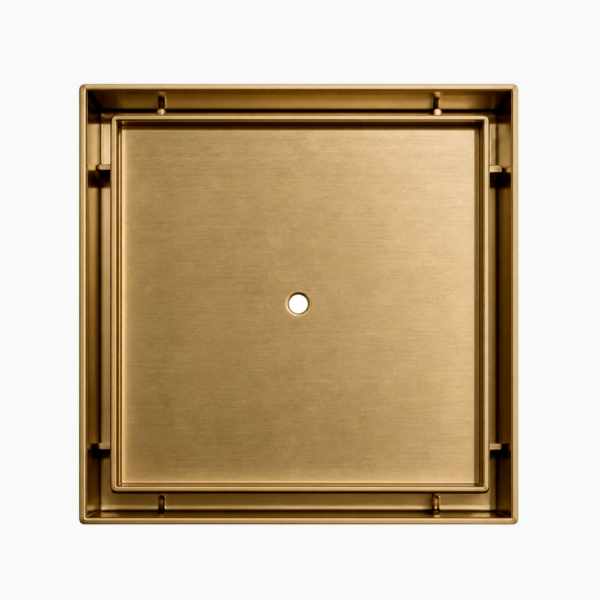 Neston Square Tile Insert Grate Brushed Brass Top View Product