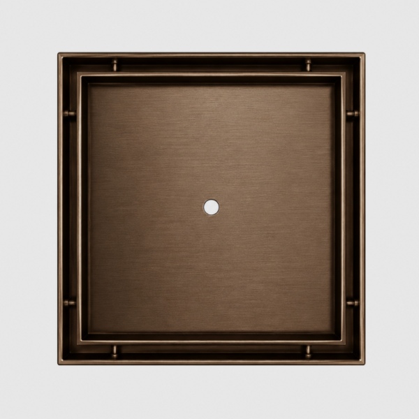 Neston Square Tile Insert Grate Brushed Bronze Top View