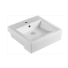 Square Semi Recessed Basin One Taphole White