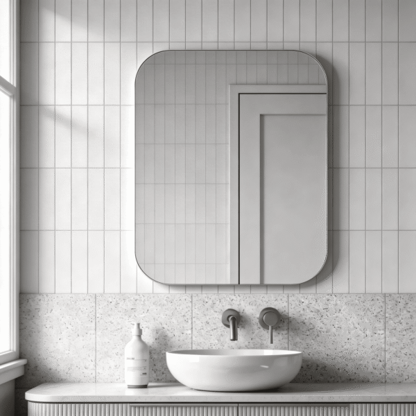 Tarnos 600 Shaving Mirror Cabinet Satin White