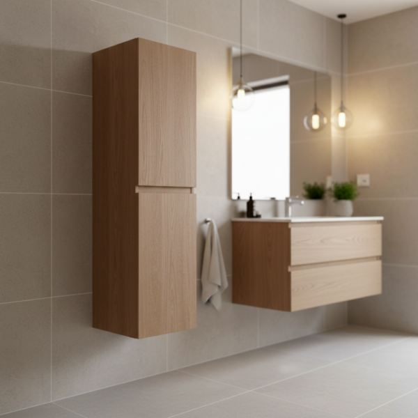 Tarnos Wall Hung Tall Boy In Bathroom Scene