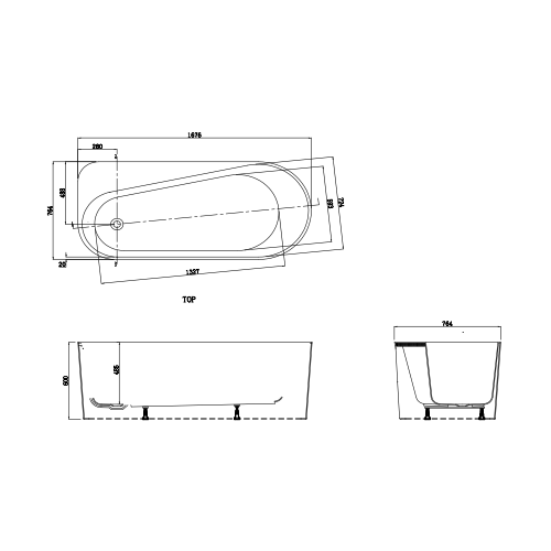 Vattaro Freestanding Bath Dimensions